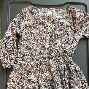 Girls long sleeve flowered dress